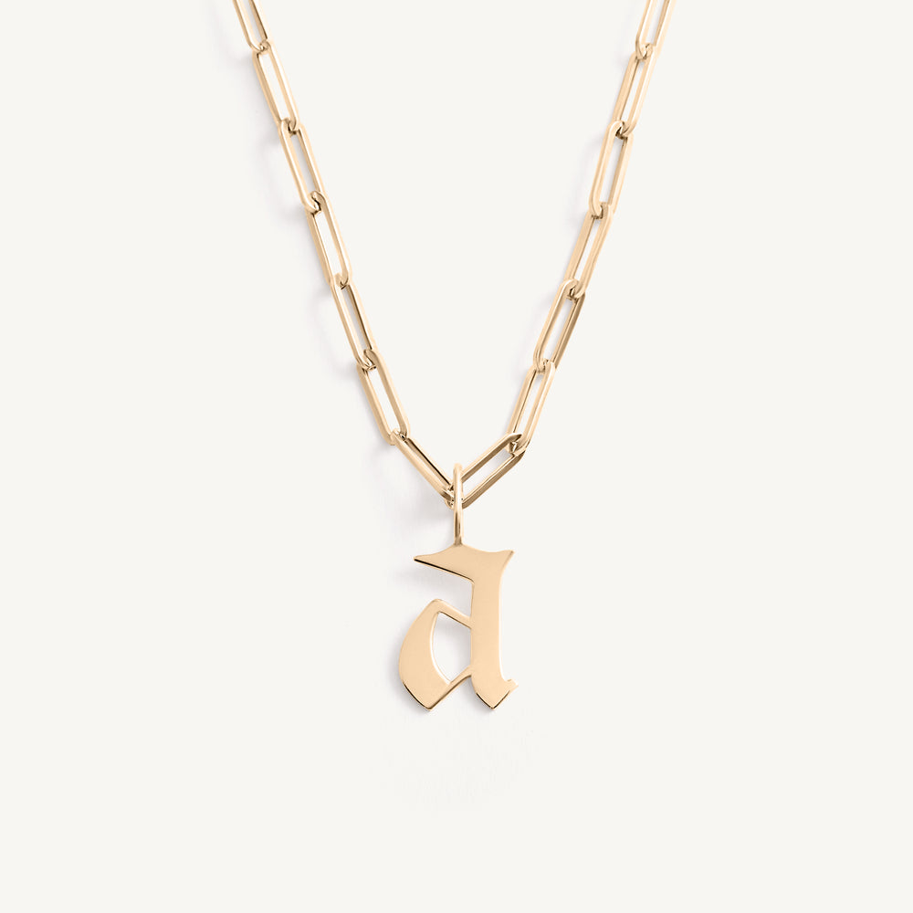 Solid Gold Gothic Initial Charm