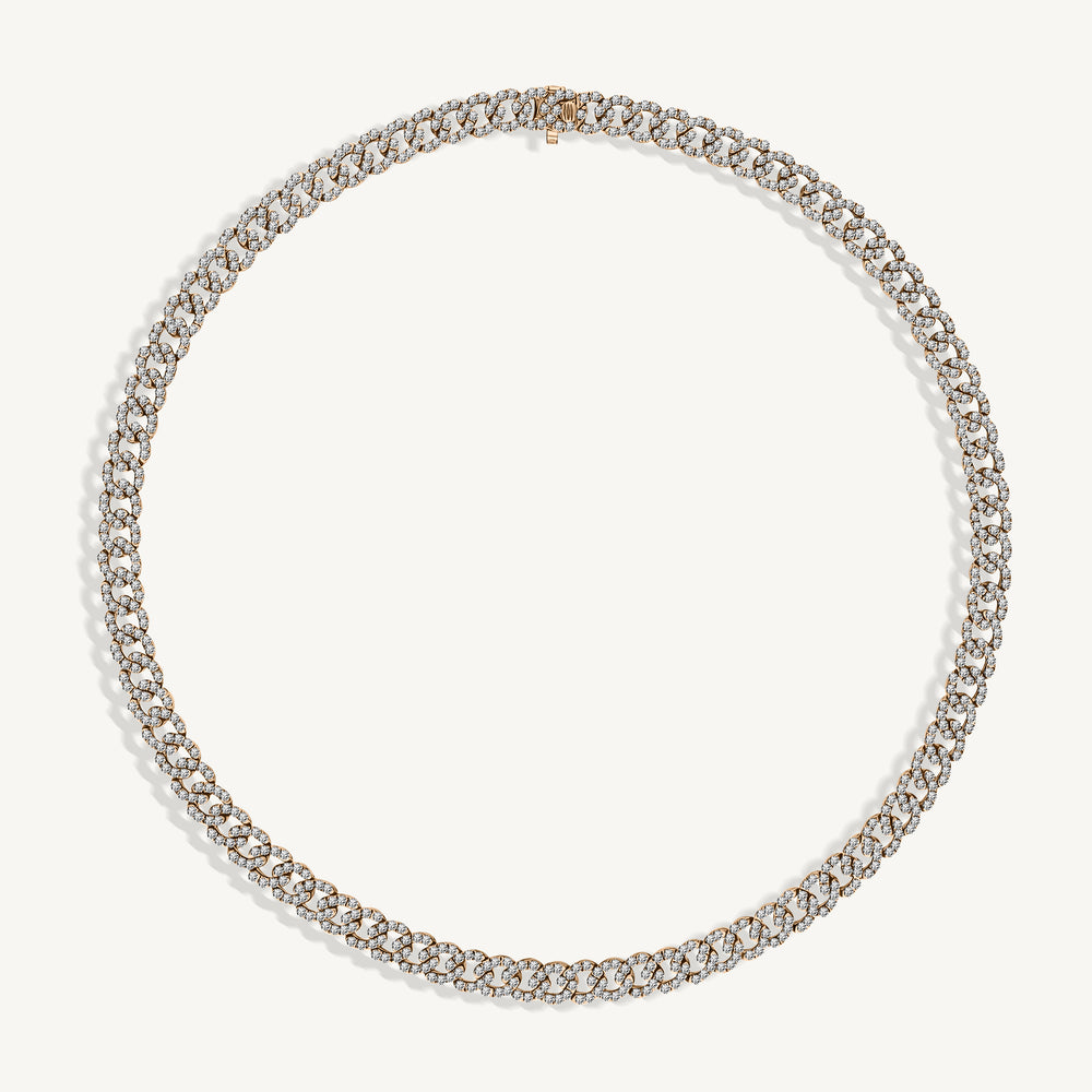 Petite Pave Diamond Cuban Chain Necklace