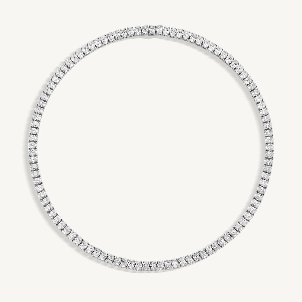 Oval Diamond Tennis Necklace