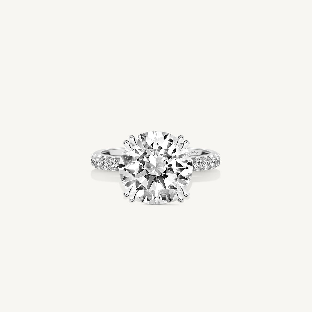 Round Brilliant Cut Solitaire Double Claw Engagement Ring