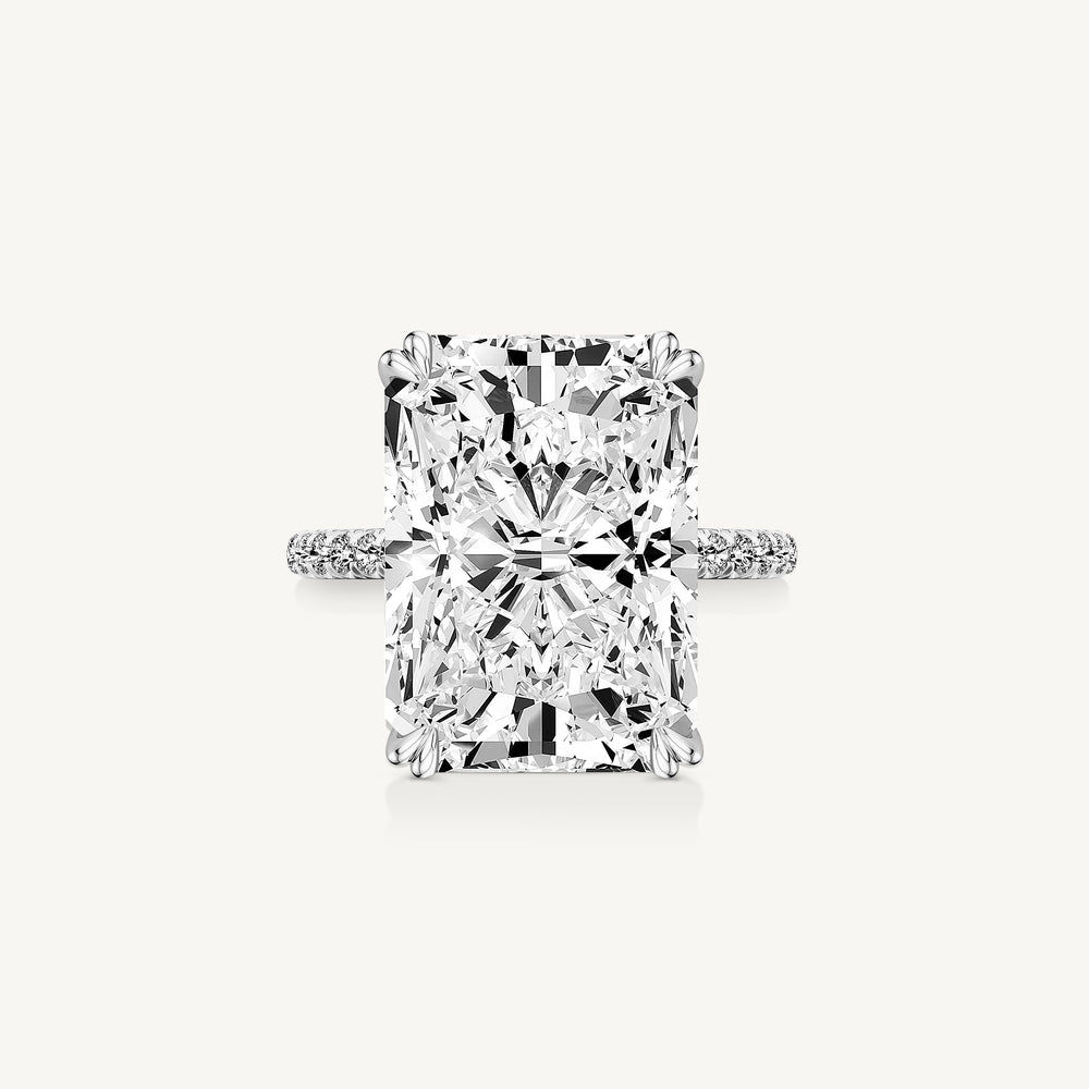 Radiant Cut Double Claw Engagement Ring