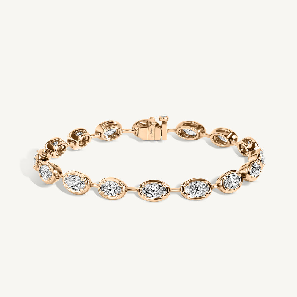 East West Oval Diamond Lunar Tennis Bracelet