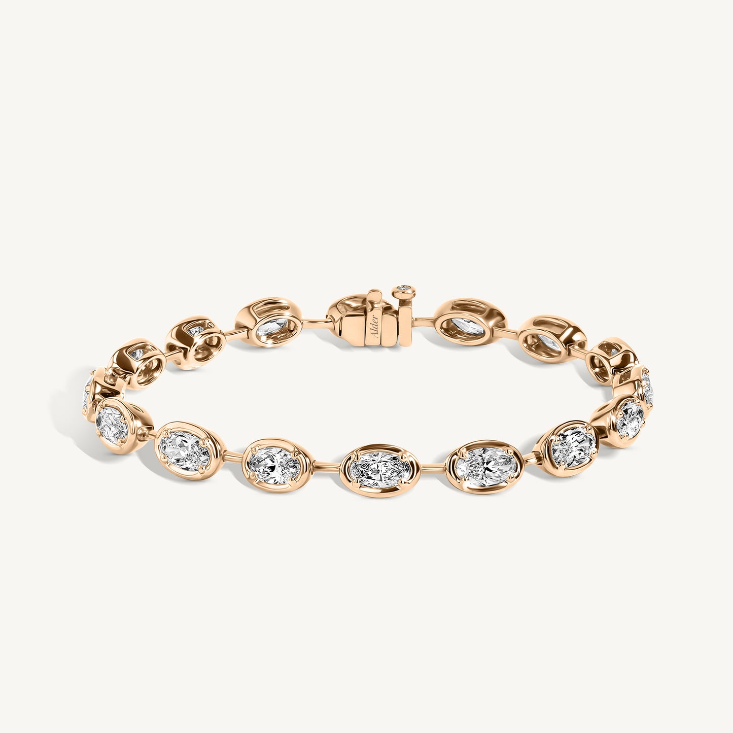 East West Oval Diamond Lunar Tennis Bracelet