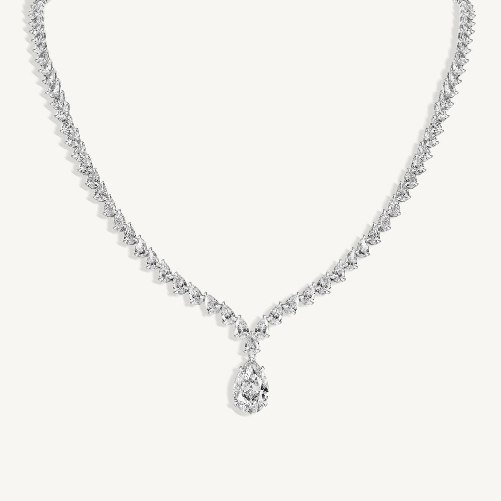 Pear Diamond Aria Tennis Necklace