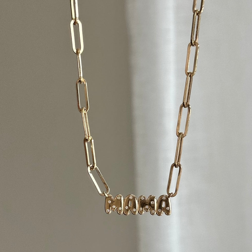 
                  
                    Helium Diamond Inlay Name Paperclip Necklace
                  
                