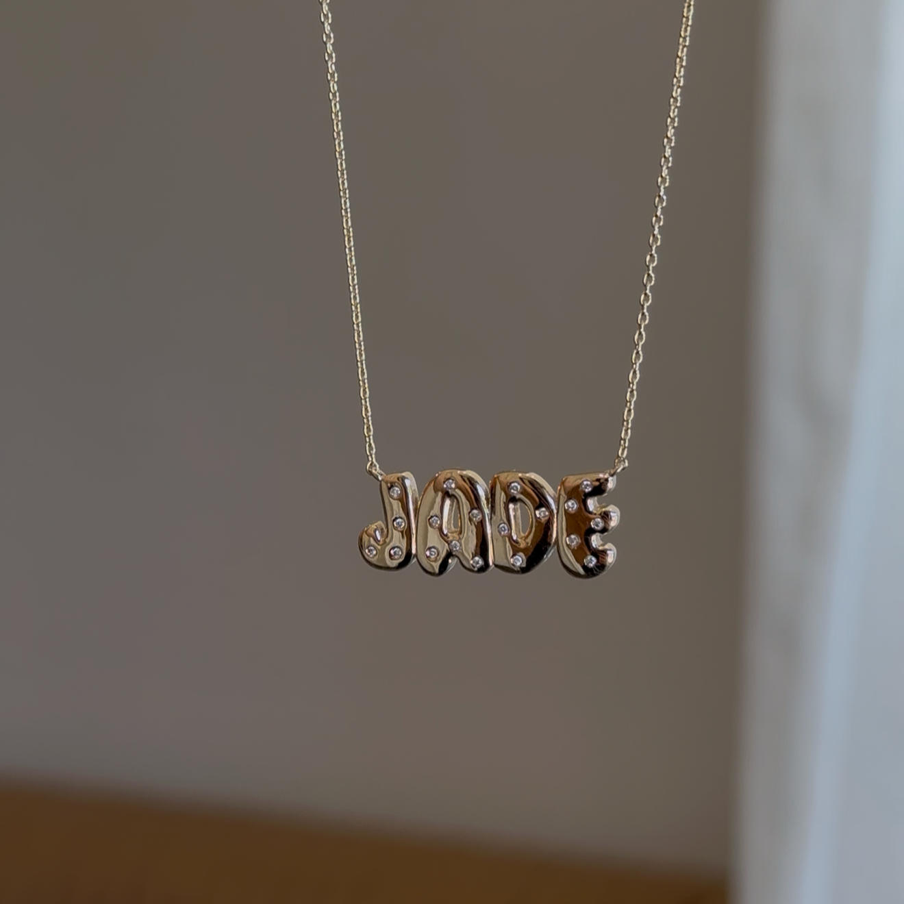 
                  
                    Helium Diamond Inlay Name Necklace
                  
                