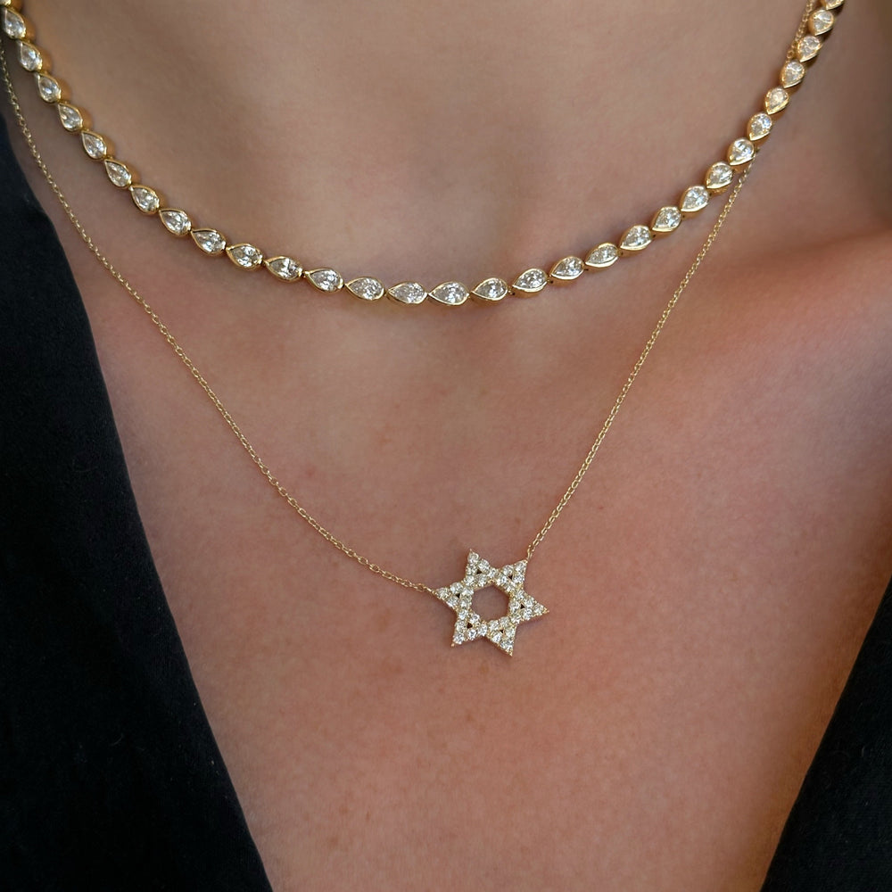 Pave Diamond Star of David Pendant